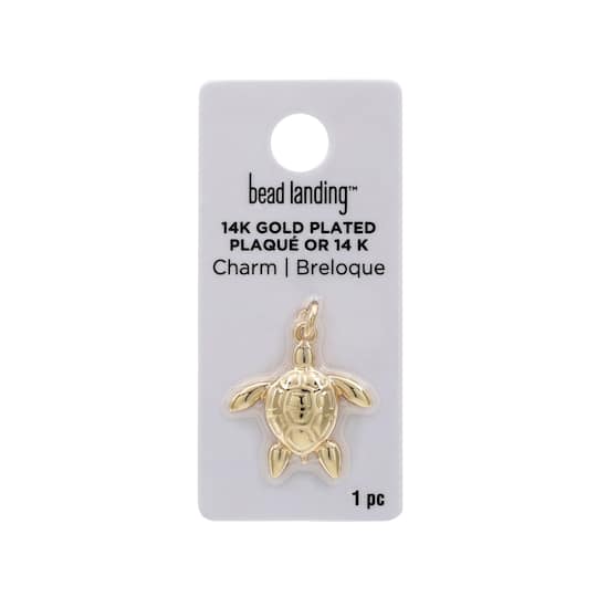 12 Pack: 14K Gold Plated Turtle Charm by Bead Landing™